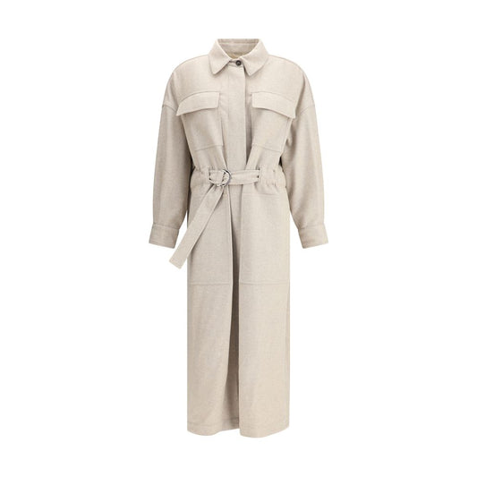 Brunello Cucinelli Beige Wool Coat