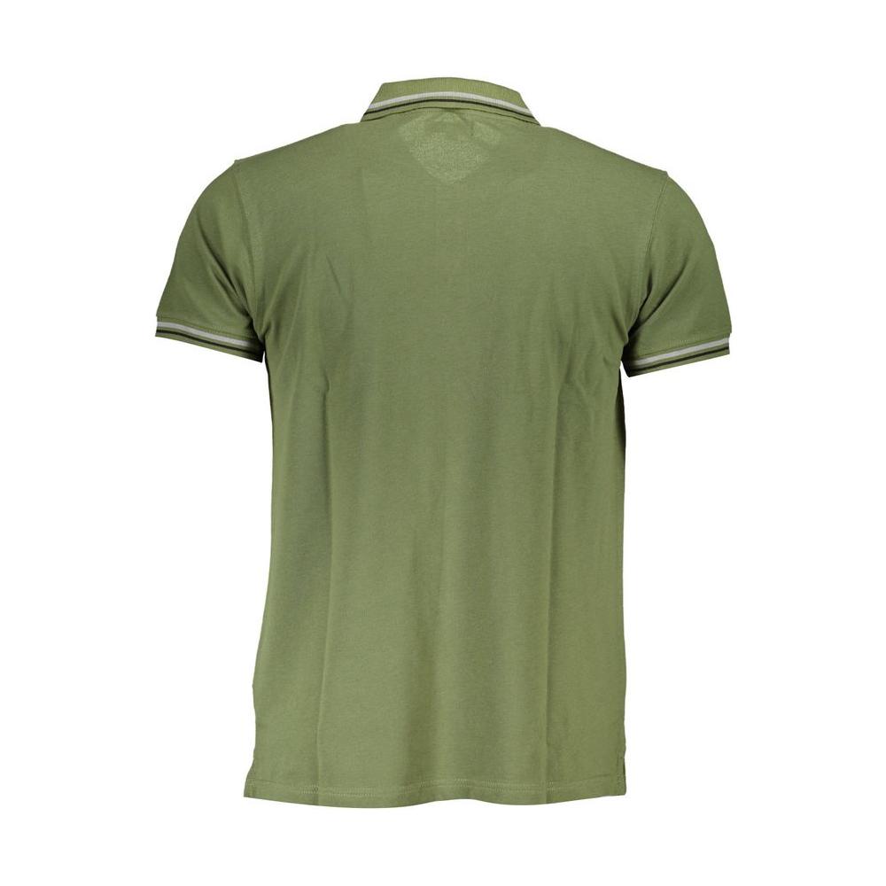 Cavalli Class Green Cotton Men Polo Shirt