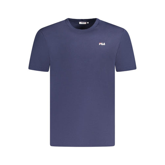 Fila Blue Cotton Men T-Shirt with crew neck and logo, made from 100% organic cotton for sustainable fashion.