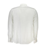 North Sails White Linen Men Shirt NO-37687-M
