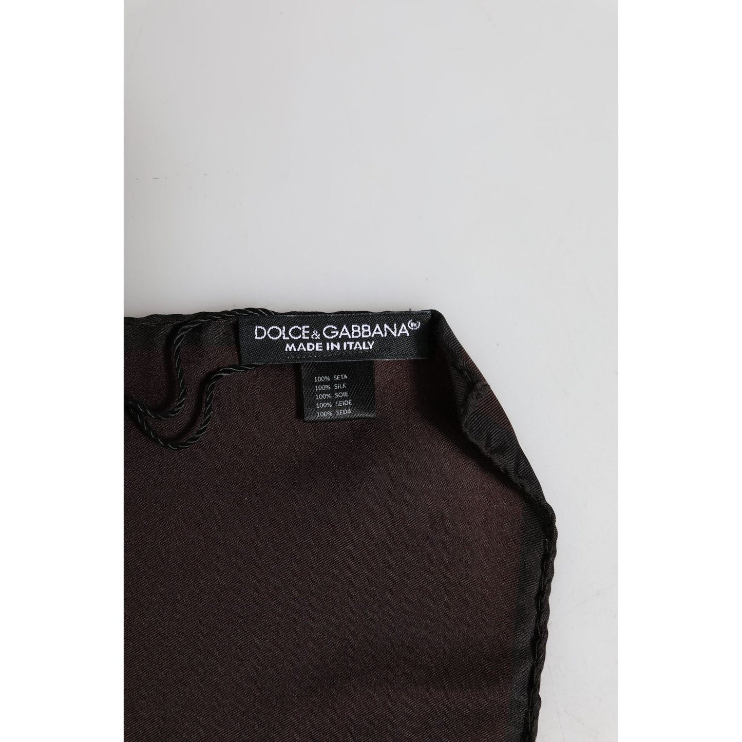 Dolce & Gabbana Brown DG Crown Silk Square Men Foulard Scarf