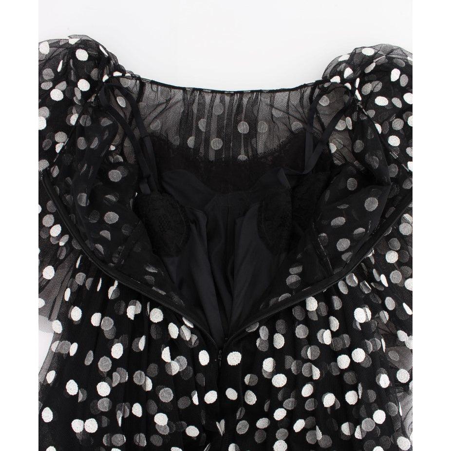 Dolce & Gabbana Elegant Polka Dotted Ruffled Dress Dolce & Gabbana Lavender