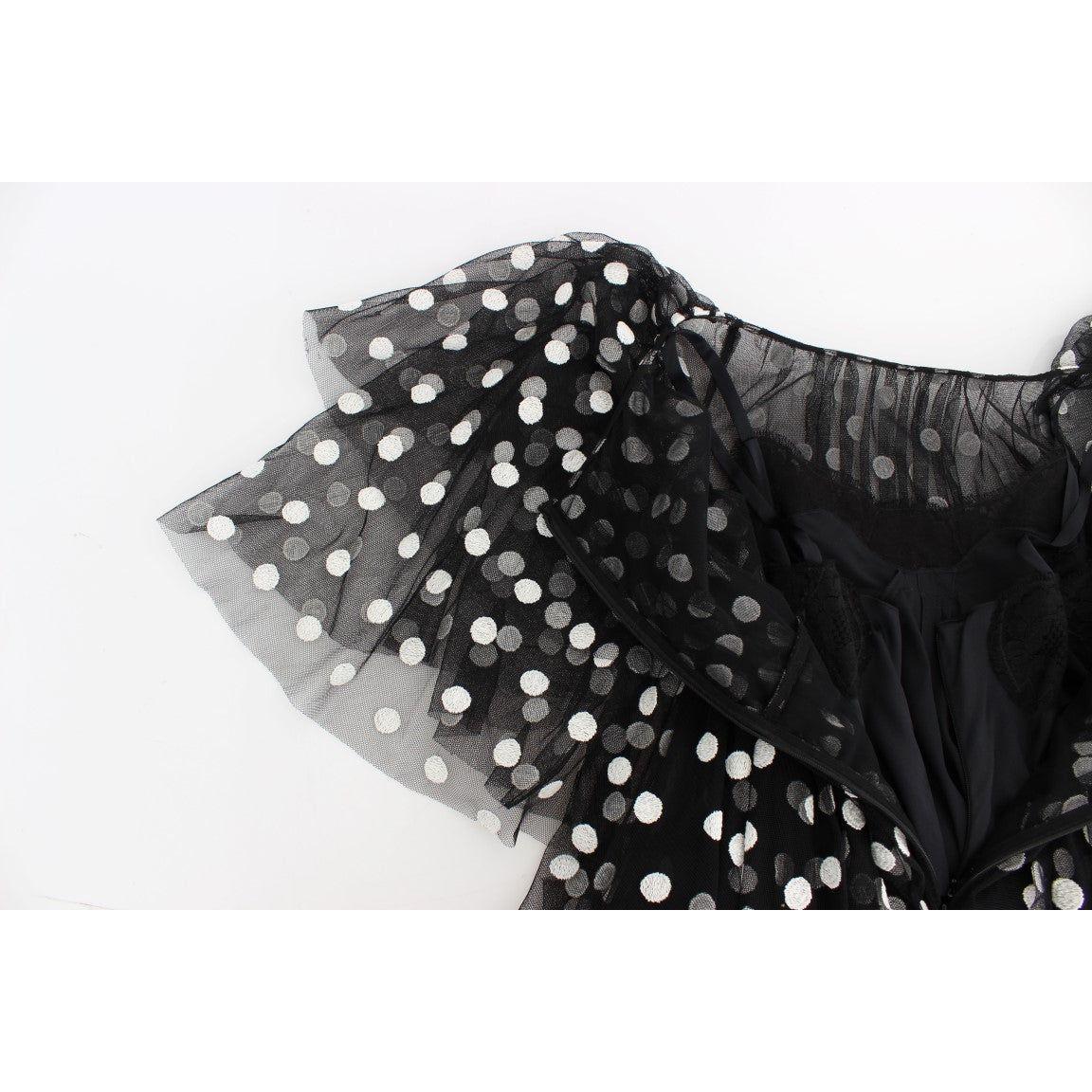 Dolce & Gabbana Elegant Polka Dotted Ruffled Dress Dolce & Gabbana Lavender
