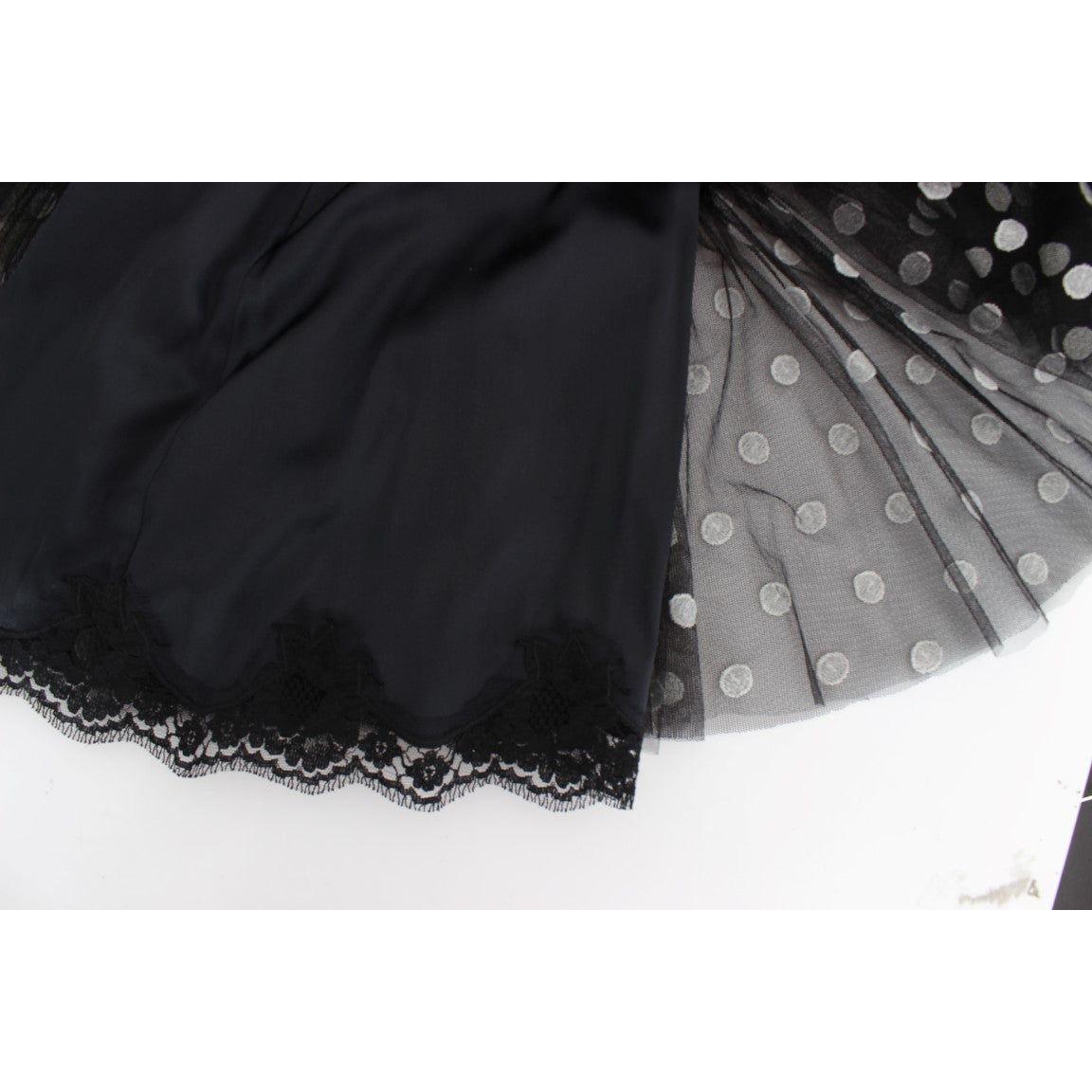 Dolce & Gabbana Elegant Polka Dotted Ruffled Dress Dolce & Gabbana Dark Slate Gray