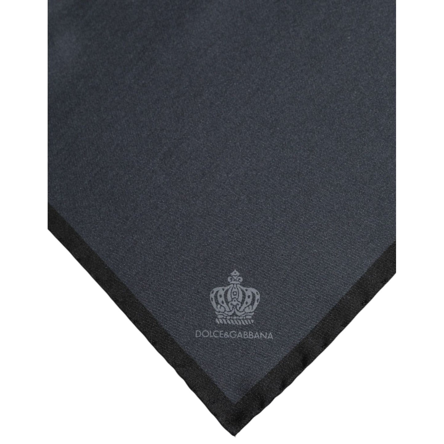 Dolce & Gabbana Dark Gray DG Crown Silk Square Foulard Scarf