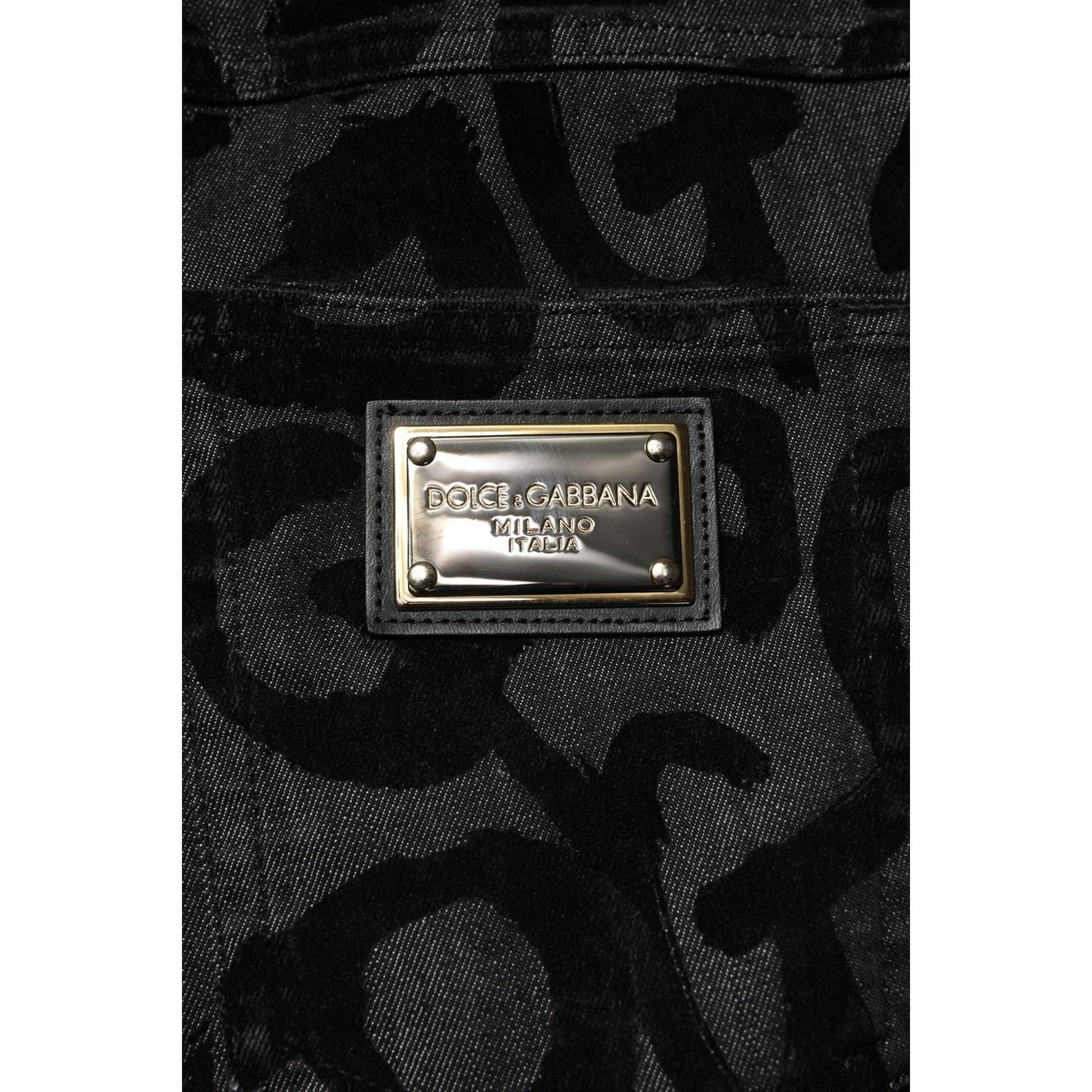 Dolce & Gabbana Gray Cotton DG Logo Straight Men Denim Jeans
