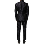 Dolce & Gabbana Black Jacquard 3 Piece Single Breasted Suit