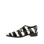 Dolce & Gabbana Black White Zebra Pony Fur Dress Shoes