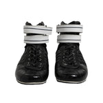 Dolce & Gabbana Black Quilted Leather Lace Up Sneakers Shoes