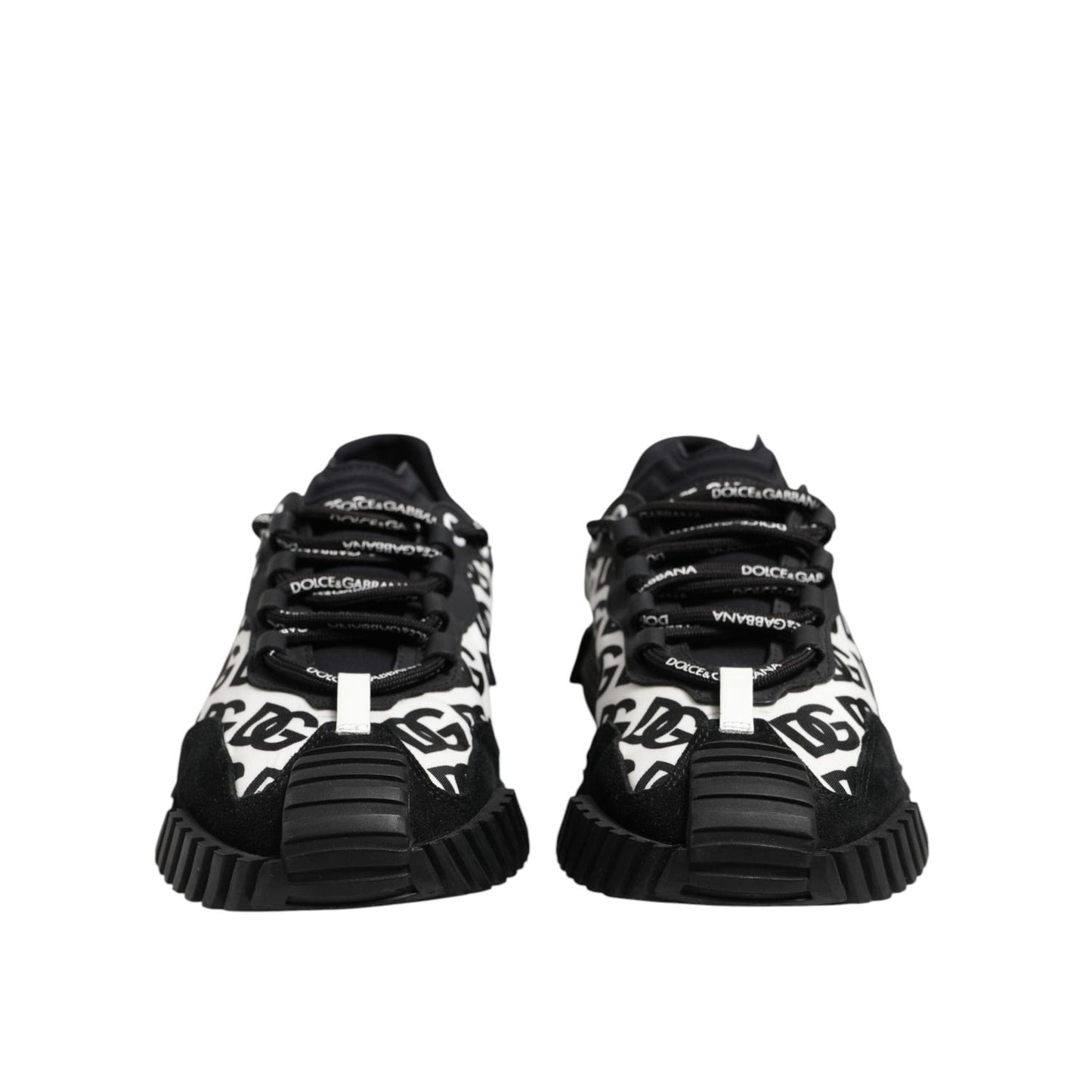 Dolce & Gabbana Black Logo Lace Up Low Top NS1 Sneakers Shoes