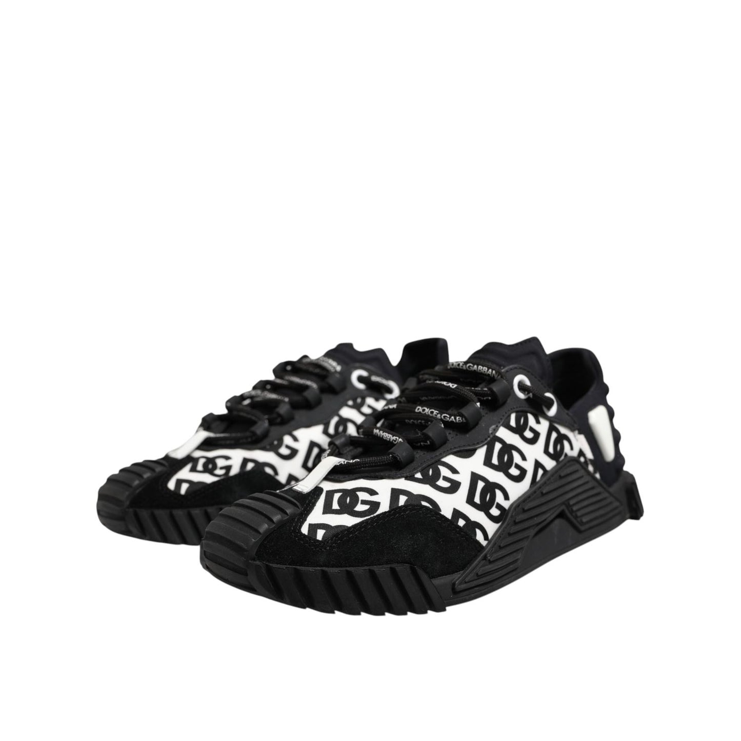 Dolce & Gabbana Black Logo Lace Up Low Top NS1 Sneakers Shoes