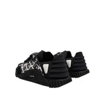 Dolce & Gabbana Black Logo Lace Up Low Top NS1 Sneakers Shoes