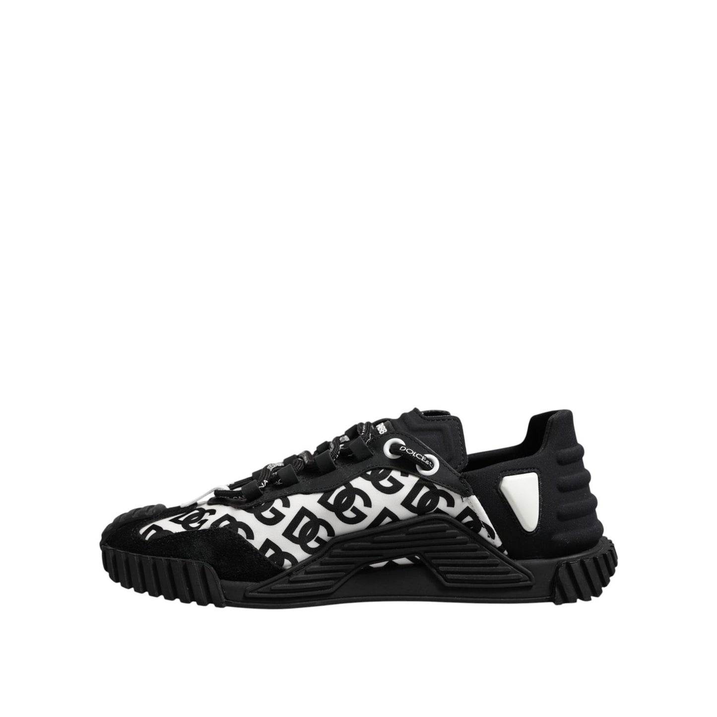 Dolce & Gabbana Black Logo Lace Up Low Top NS1 Sneakers Shoes