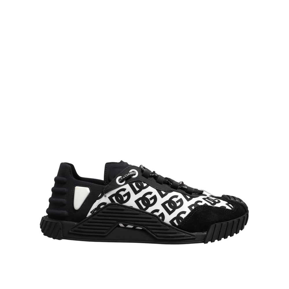 Dolce & Gabbana Black Logo Lace Up Low Top NS1 Sneakers Shoes