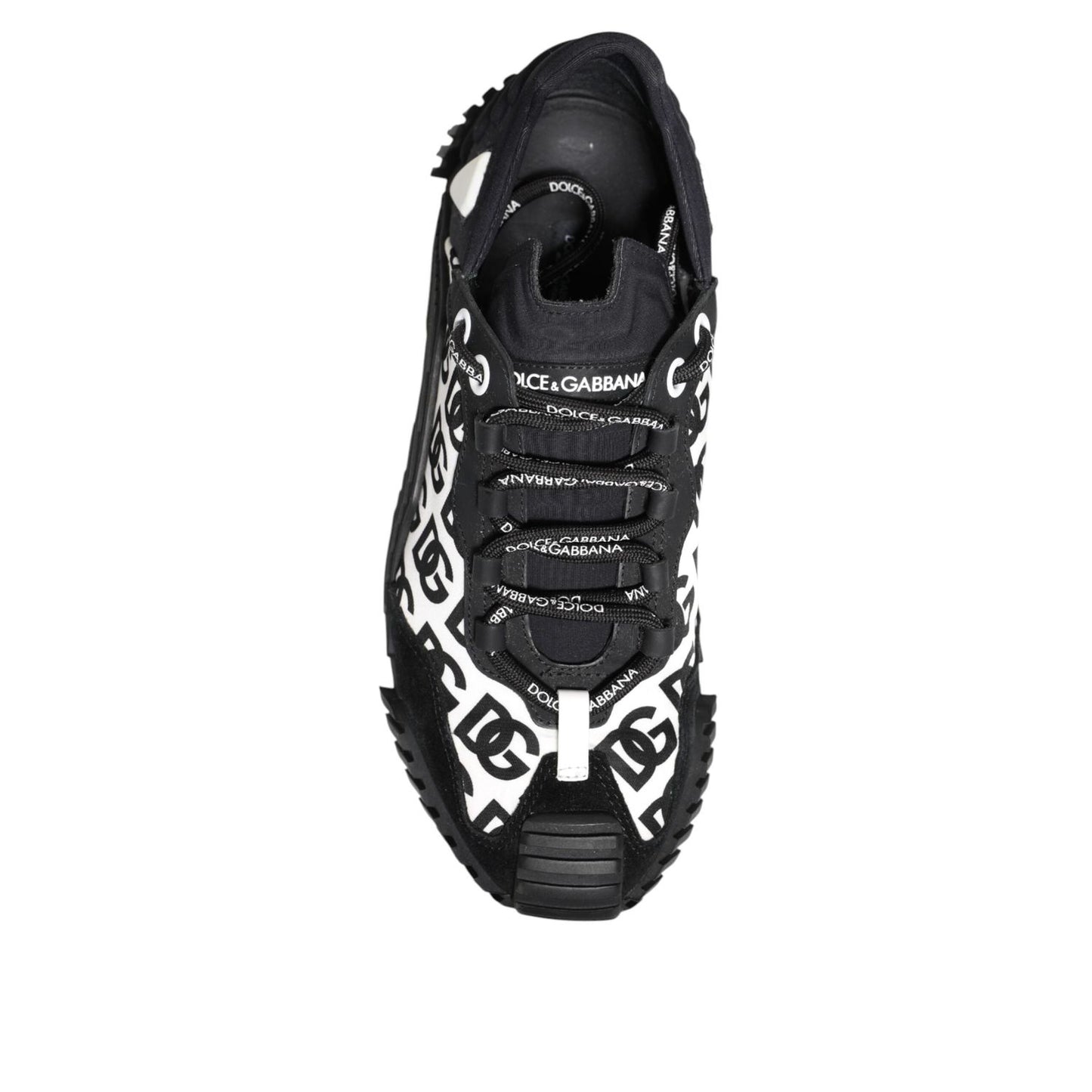 Dolce & Gabbana Black Logo Lace Up Low Top NS1 Sneakers Shoes