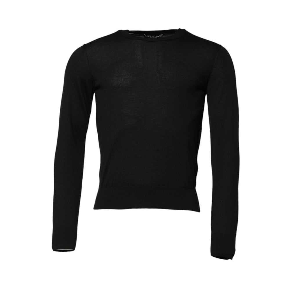 Dolce & Gabbana Black Cashmere Crew Neck Long Sleeves T-shirt TSH906967-46