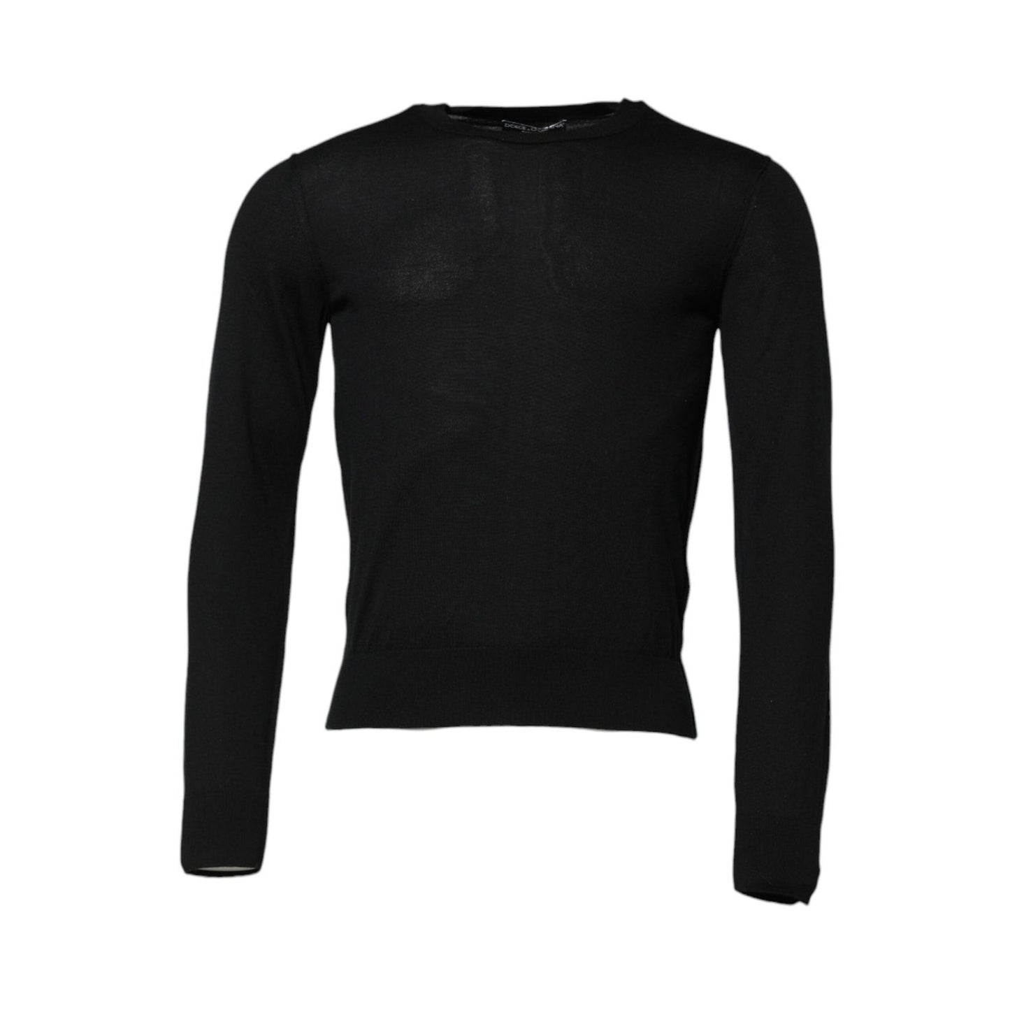 Dolce & Gabbana Black Cashmere Crew Neck Long Sleeves T-shirt TSH906967-46