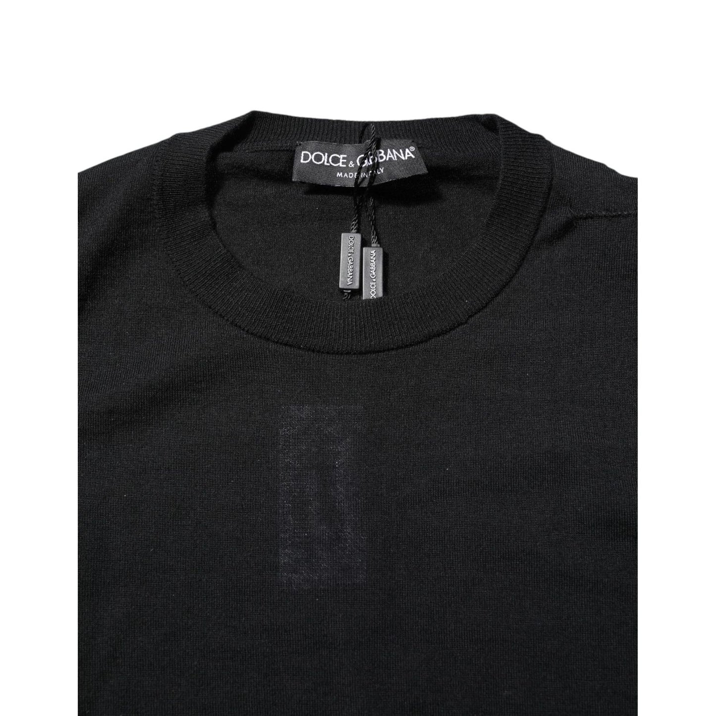 Dolce & Gabbana Black Cashmere Crew Neck Long Sleeves T-shirt TSH906967-46