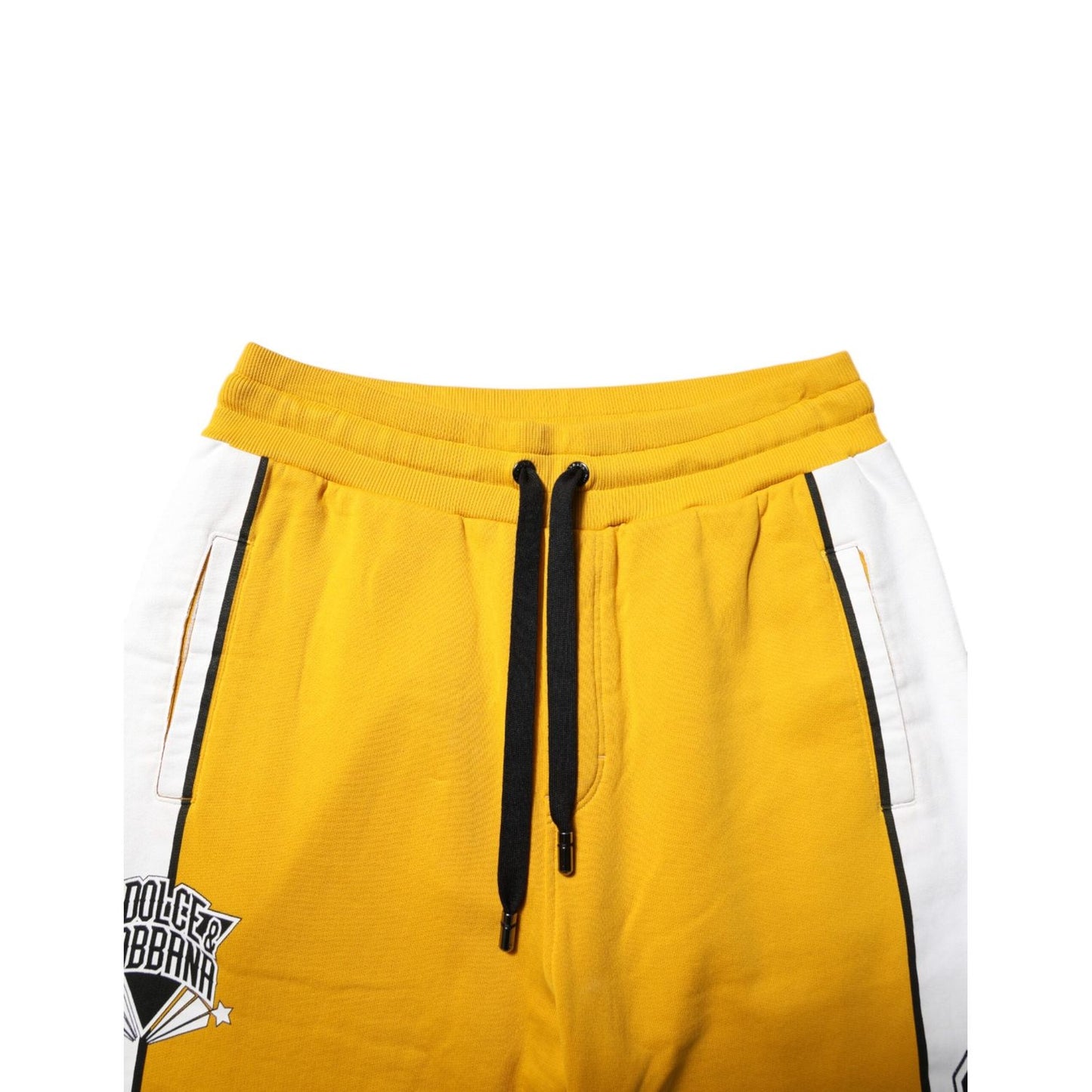 Dolce & Gabbana Yellow Cotton Logo Jogger Sweatpants Pants