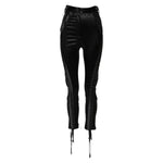 Dolce & Gabbana Black Lace Details High Waist Skinny Pants
