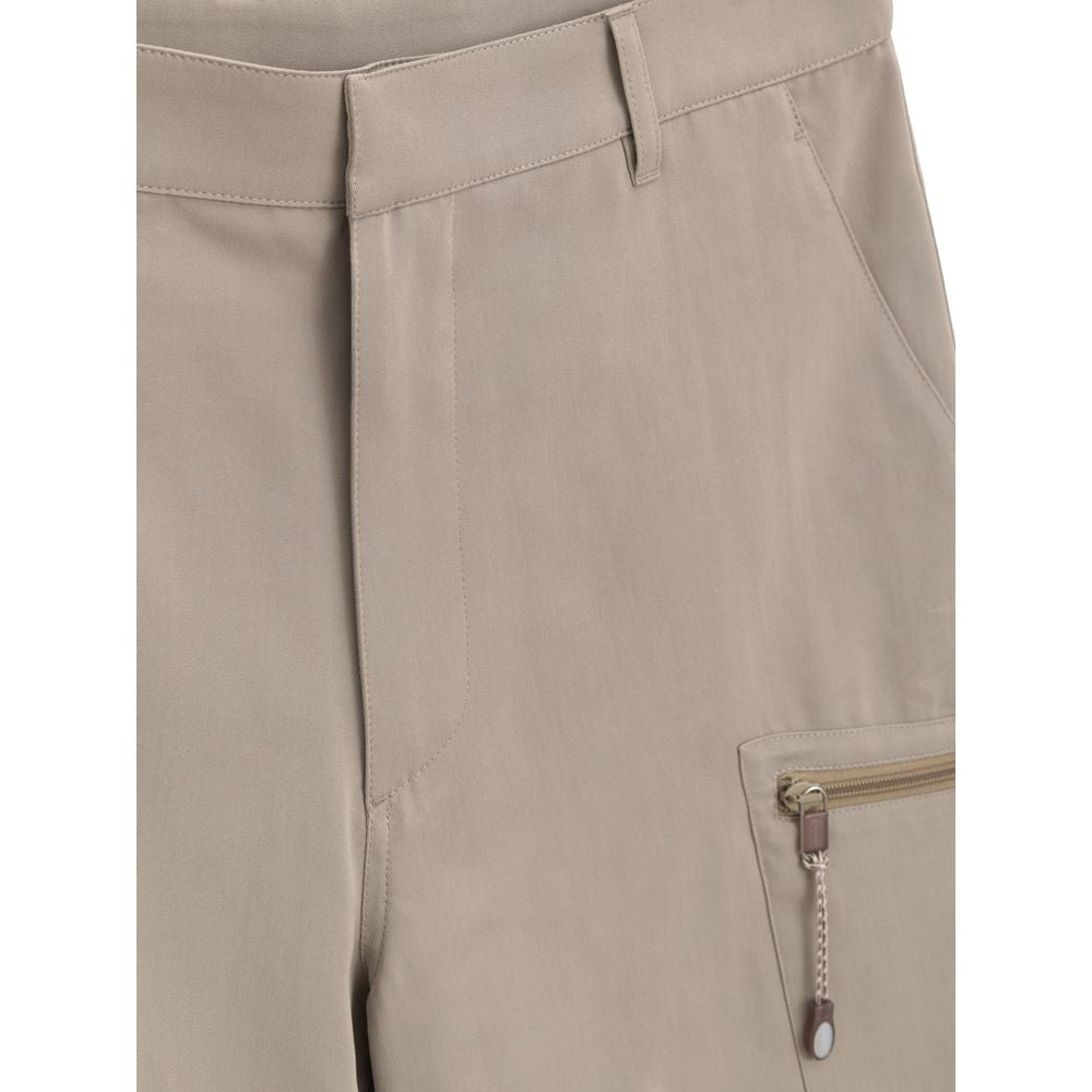 Dior Beige Cotton Cargo Shorts with side zipper pockets, velcro closure, and polyester-cotton blend, SKU 25MAR89, 483C116A5811