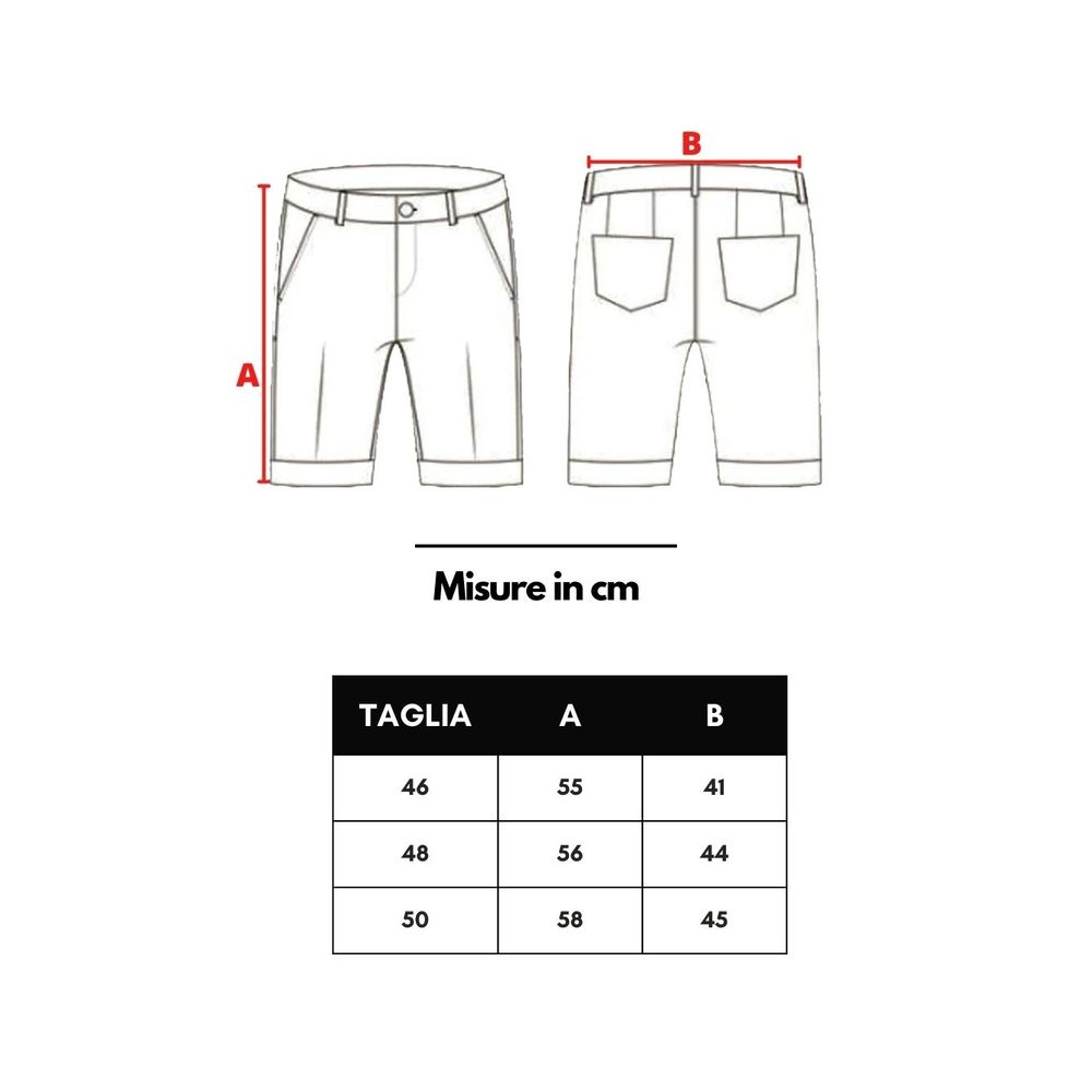 Sizing chart for Dior Beige Cotton Cargo Shorts with measurements in centimeters, showcasing front and back views.
