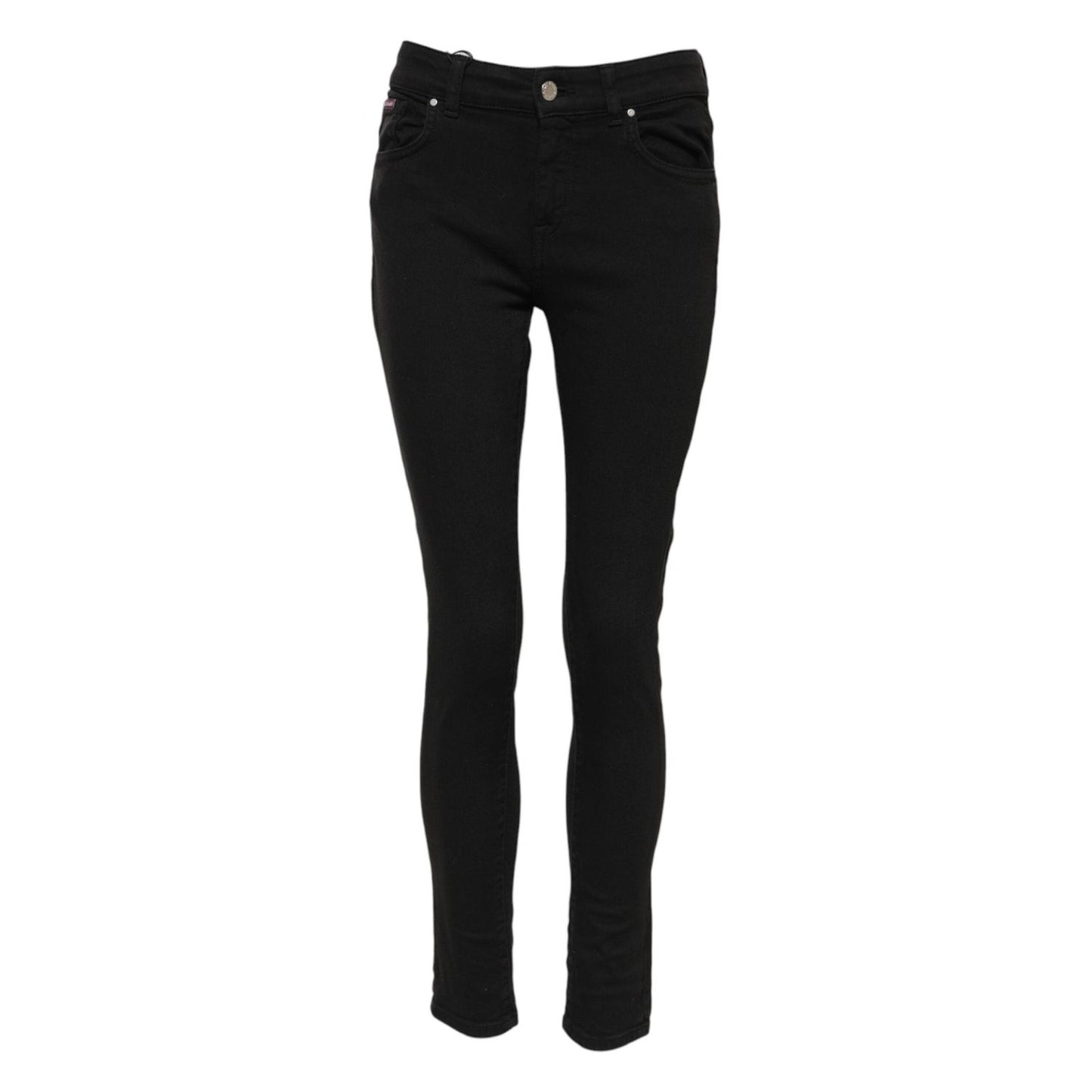 Dolce & Gabbana Black Cotton Logo Skinny Mid Waist Denim Jeans PAN75979-38