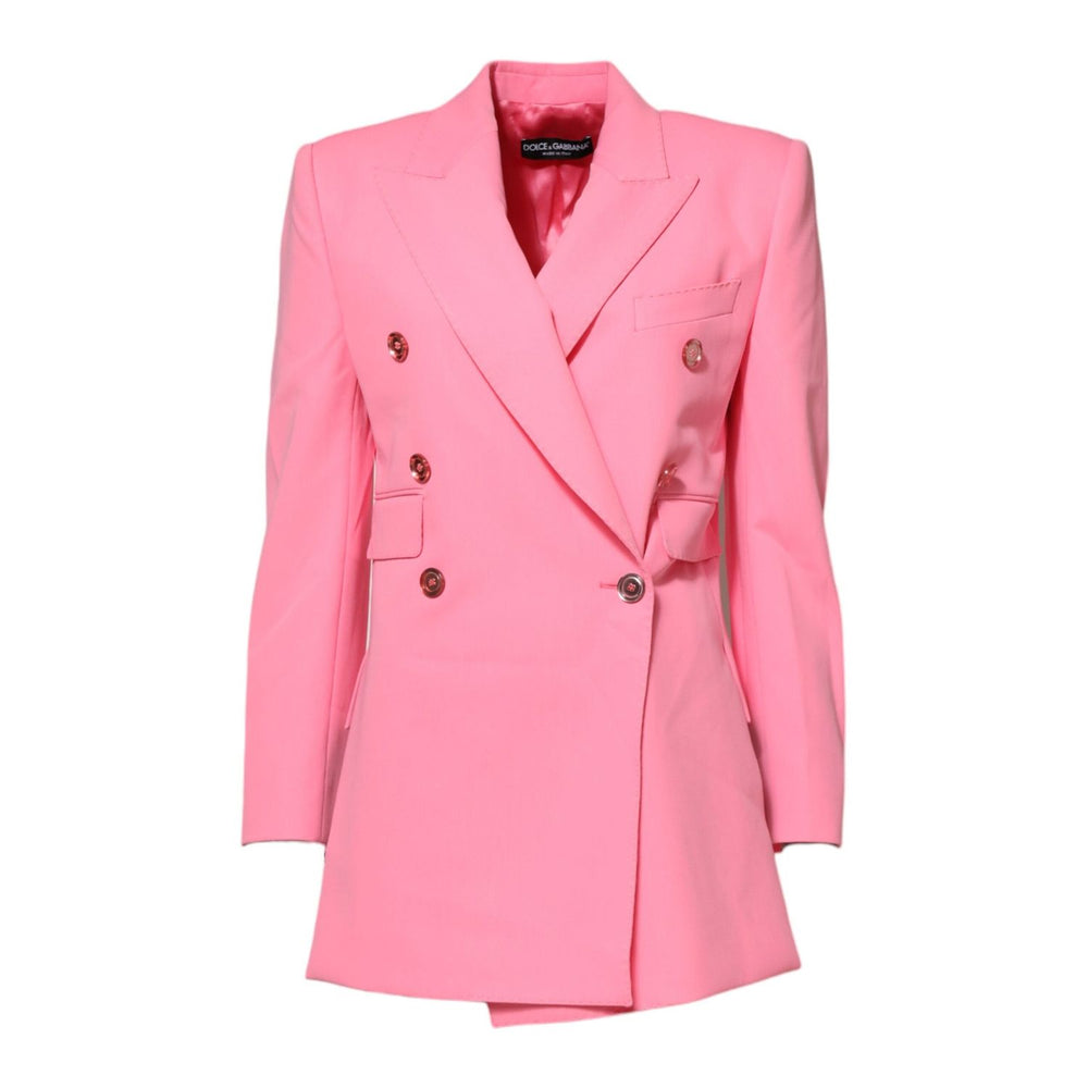 Dolce & Gabbana Pink Double Breasted Women Coat Jacket