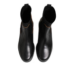 Sacai Black Chelsea Leather Pull On Women Ankle Boots Shoes LA12617-40