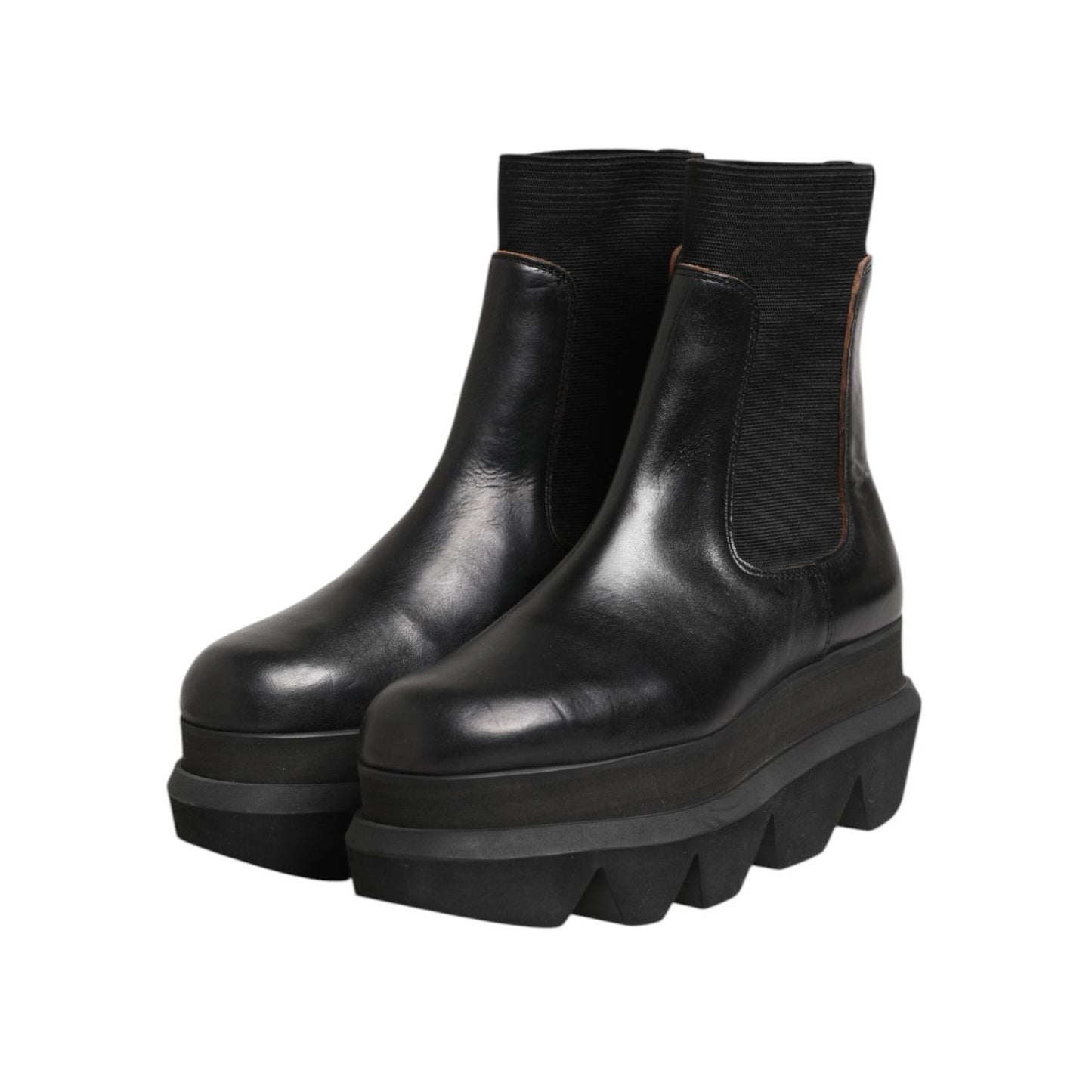 Sacai Black Chelsea Leather Pull On Women Ankle Boots Shoes LA12617-40