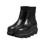 Sacai Black Chelsea Leather Pull On Women Ankle Boots Shoes LA12617-40