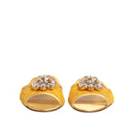 Dolce & Gabbana Yellow Taormina Slides Crystals Flats Shoes