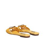 Dolce & Gabbana Yellow Taormina Slides Crystals Flats Shoes