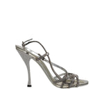 Dolce & Gabbana Silver Strass Ankle Strap Heels Sandals Shoes