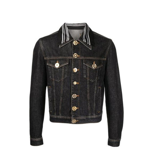 Versace Black Cotton Denim Jacket