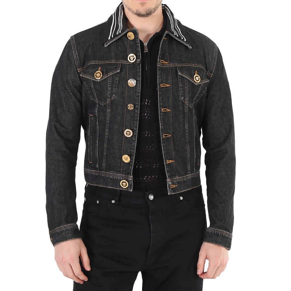 Versace Black Cotton Denim Jacket