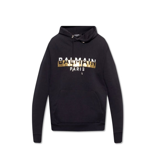 Balmain Black Cotton Sweatshirt