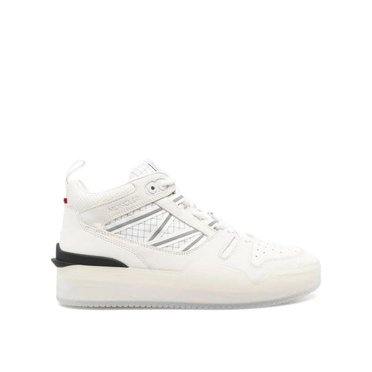 Moncler White Calfskin High Top Sneakers
