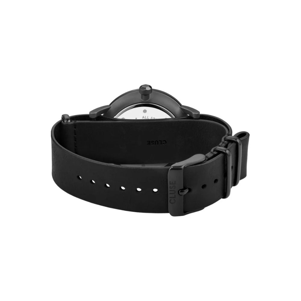 Cluse Black Leather Dress Watch
