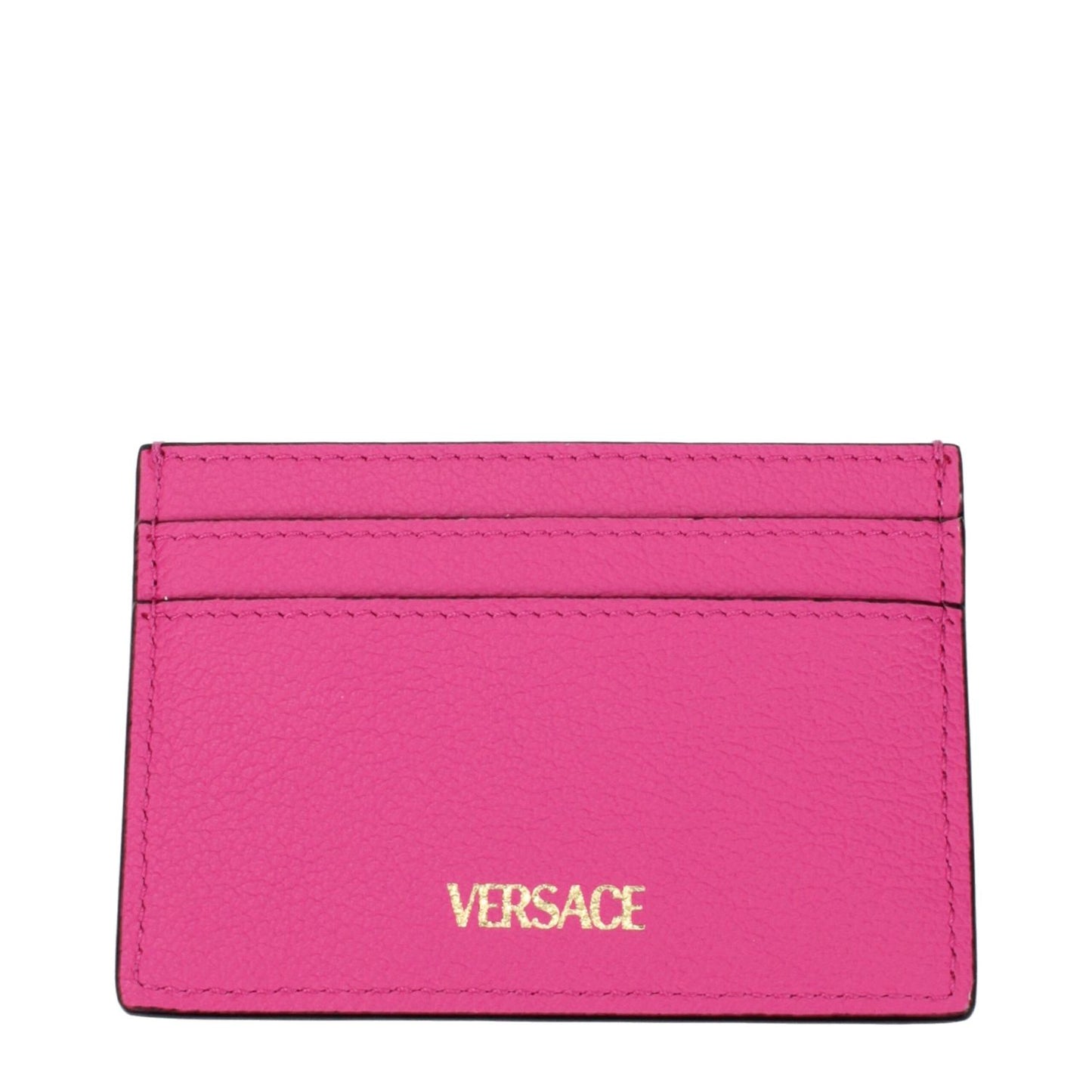 Versace Pink Leather Cardholder with front detail and back logo, fuchsia document holder, MPN 1008105DVIT2T1P86V, code F83546
