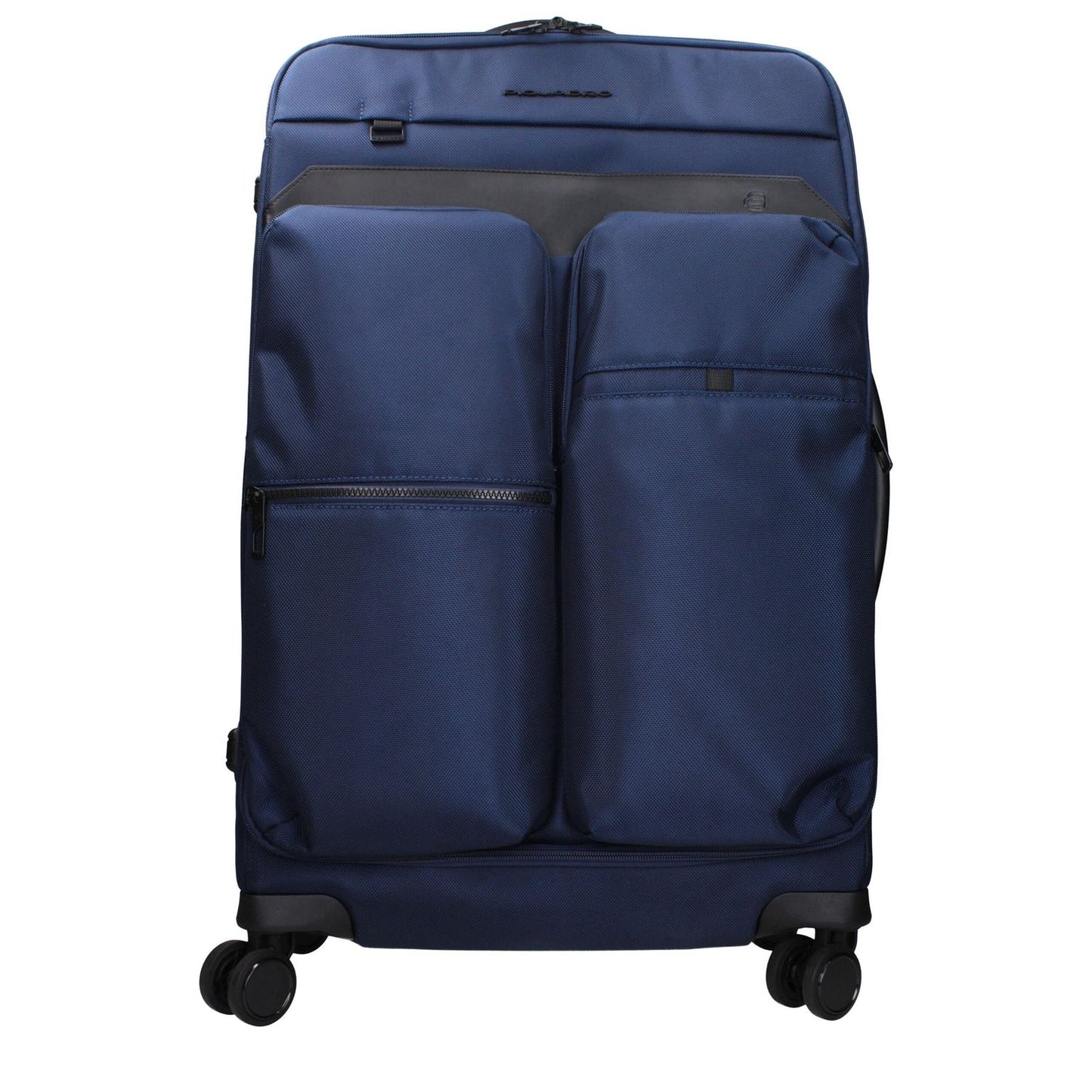 Piquadro Blue Fabric Luggage And Travel trolley with front logo, removable details, adjustable handle. MPN BV4733X19BLU.