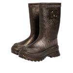 Dolce & Gabbana Metallic Brown Pull On Rain Boots Shoes MV7814-45