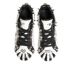 Dolce & Gabbana White Studded Printed Low Top Sneakers Shoes MV7824-42