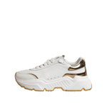 Dolce & Gabbana White Gold Daymaster Low Top Sneakers Shoes LA12667-37