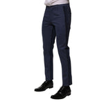 Dolce & Gabbana Blue Cotton Tapered Men Formal Trousers Pants PAN76648-48