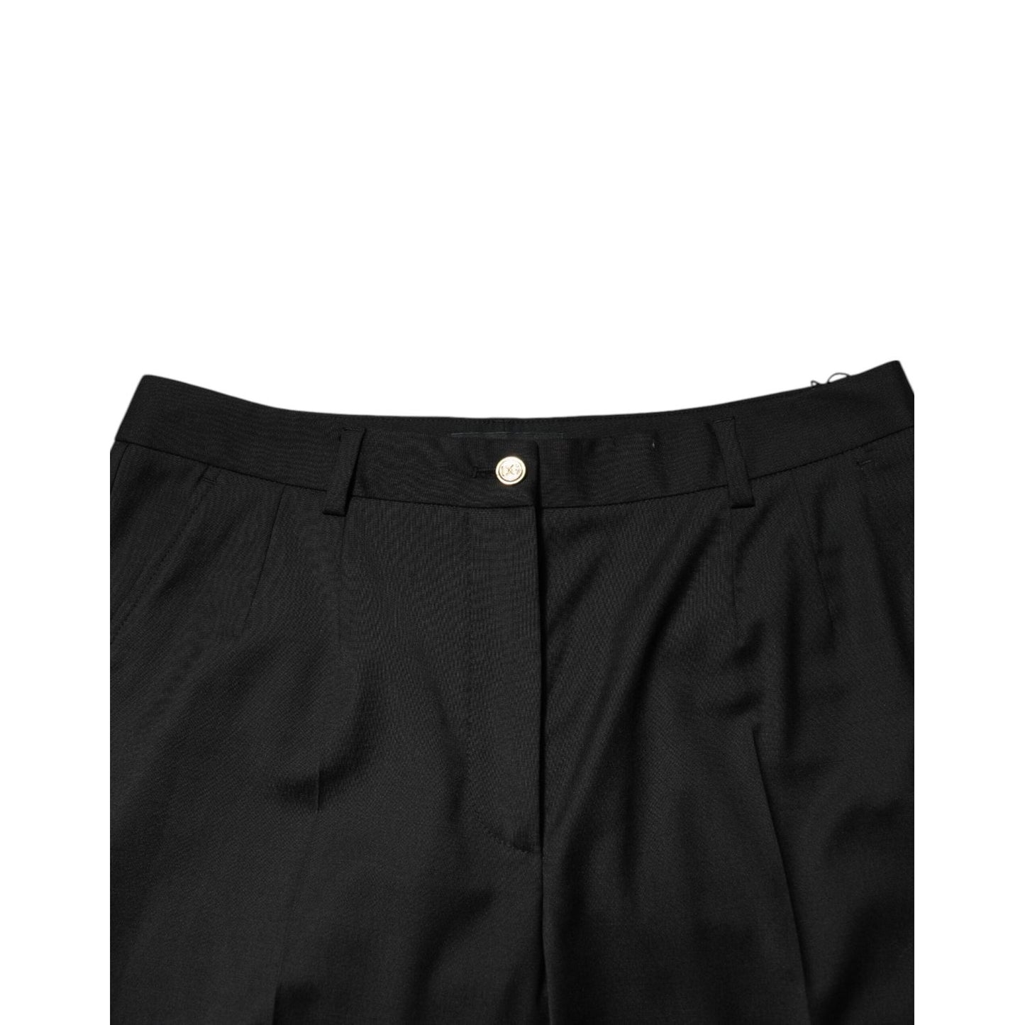 Dolce & Gabbana Black Polyester Tapered Women Trouser Pants