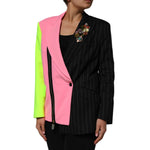 Dolce & Gabbana Multicolor Patchwork Embellished Coat Jacket JKT41566-40