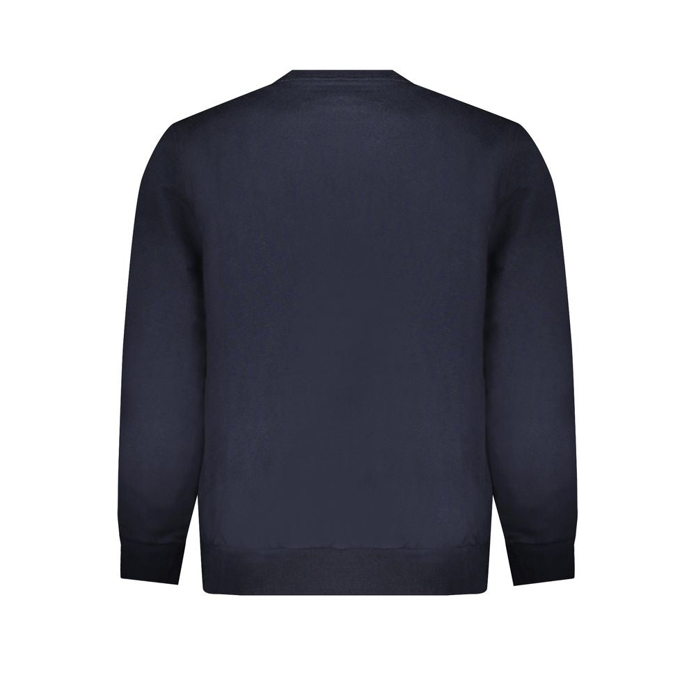 Timberland Blue Cotton Sweater, 100% organic cotton, long-sleeved crew neck t-shirt with logo, back view