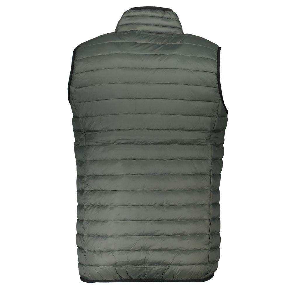 Gianmarco Venturi Green Polyamide Sleeveless Jacket with external pockets and zip