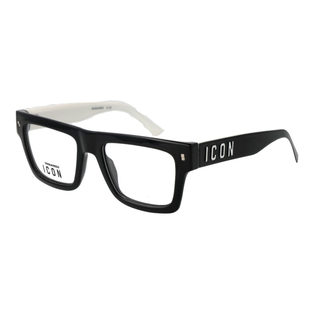 Dsquared² Black Cellulose Propionate Glasses (Frames) for men with full-rim rectangle style and branded case.